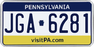 PA license plate JGA6281