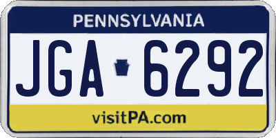 PA license plate JGA6292