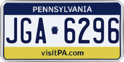 PA license plate JGA6296