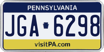 PA license plate JGA6298
