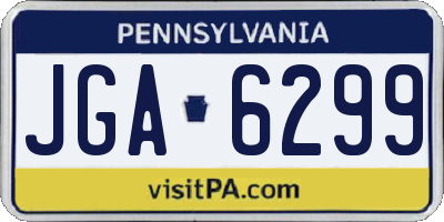 PA license plate JGA6299