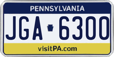 PA license plate JGA6300