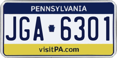 PA license plate JGA6301