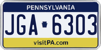 PA license plate JGA6303
