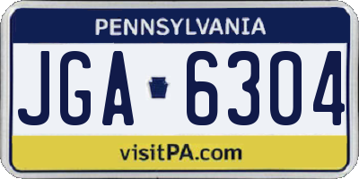 PA license plate JGA6304