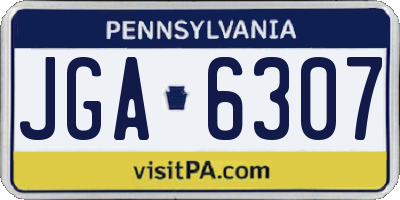 PA license plate JGA6307