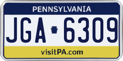 PA license plate JGA6309