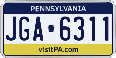 PA license plate JGA6311