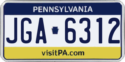 PA license plate JGA6312
