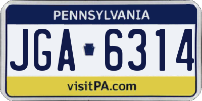 PA license plate JGA6314