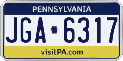 PA license plate JGA6317