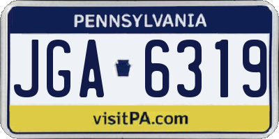 PA license plate JGA6319