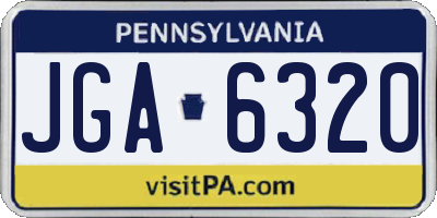 PA license plate JGA6320