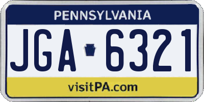 PA license plate JGA6321