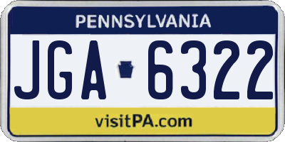 PA license plate JGA6322