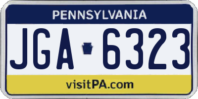 PA license plate JGA6323