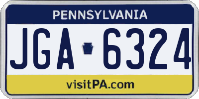 PA license plate JGA6324