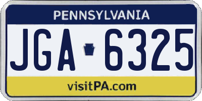 PA license plate JGA6325