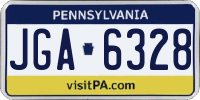 PA license plate JGA6328