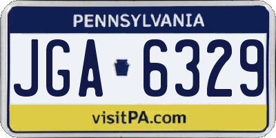 PA license plate JGA6329