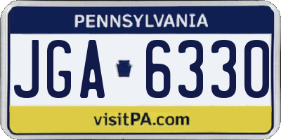 PA license plate JGA6330