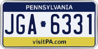 PA license plate JGA6331