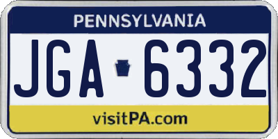 PA license plate JGA6332