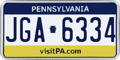 PA license plate JGA6334