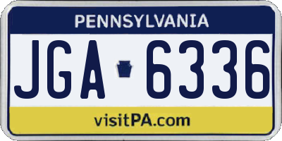 PA license plate JGA6336