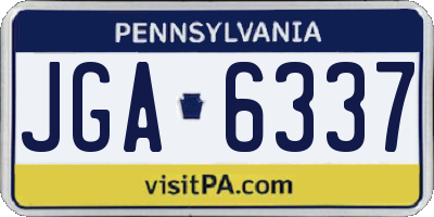 PA license plate JGA6337