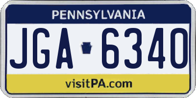 PA license plate JGA6340