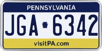 PA license plate JGA6342