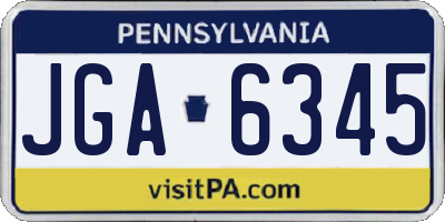 PA license plate JGA6345