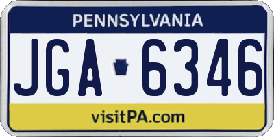 PA license plate JGA6346