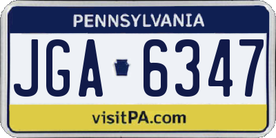 PA license plate JGA6347