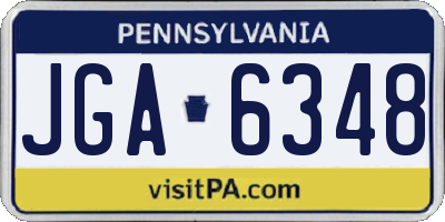 PA license plate JGA6348