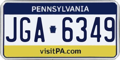 PA license plate JGA6349