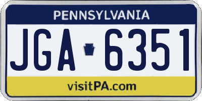 PA license plate JGA6351