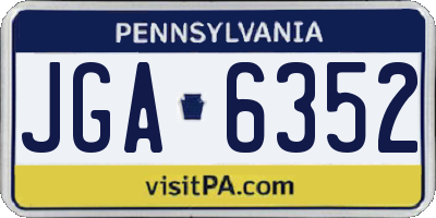 PA license plate JGA6352