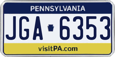 PA license plate JGA6353