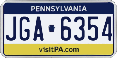 PA license plate JGA6354