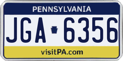 PA license plate JGA6356