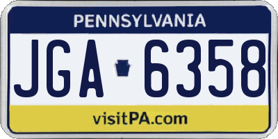 PA license plate JGA6358