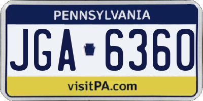 PA license plate JGA6360