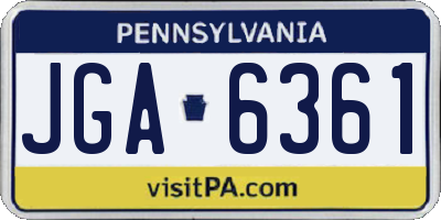 PA license plate JGA6361