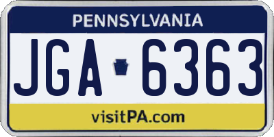 PA license plate JGA6363