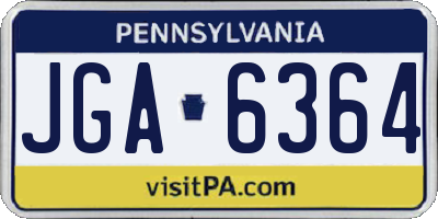 PA license plate JGA6364