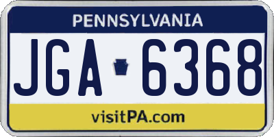 PA license plate JGA6368