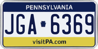 PA license plate JGA6369