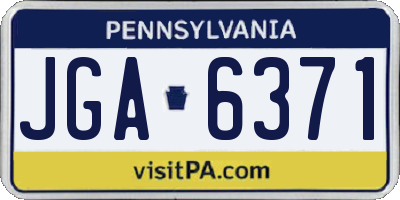PA license plate JGA6371